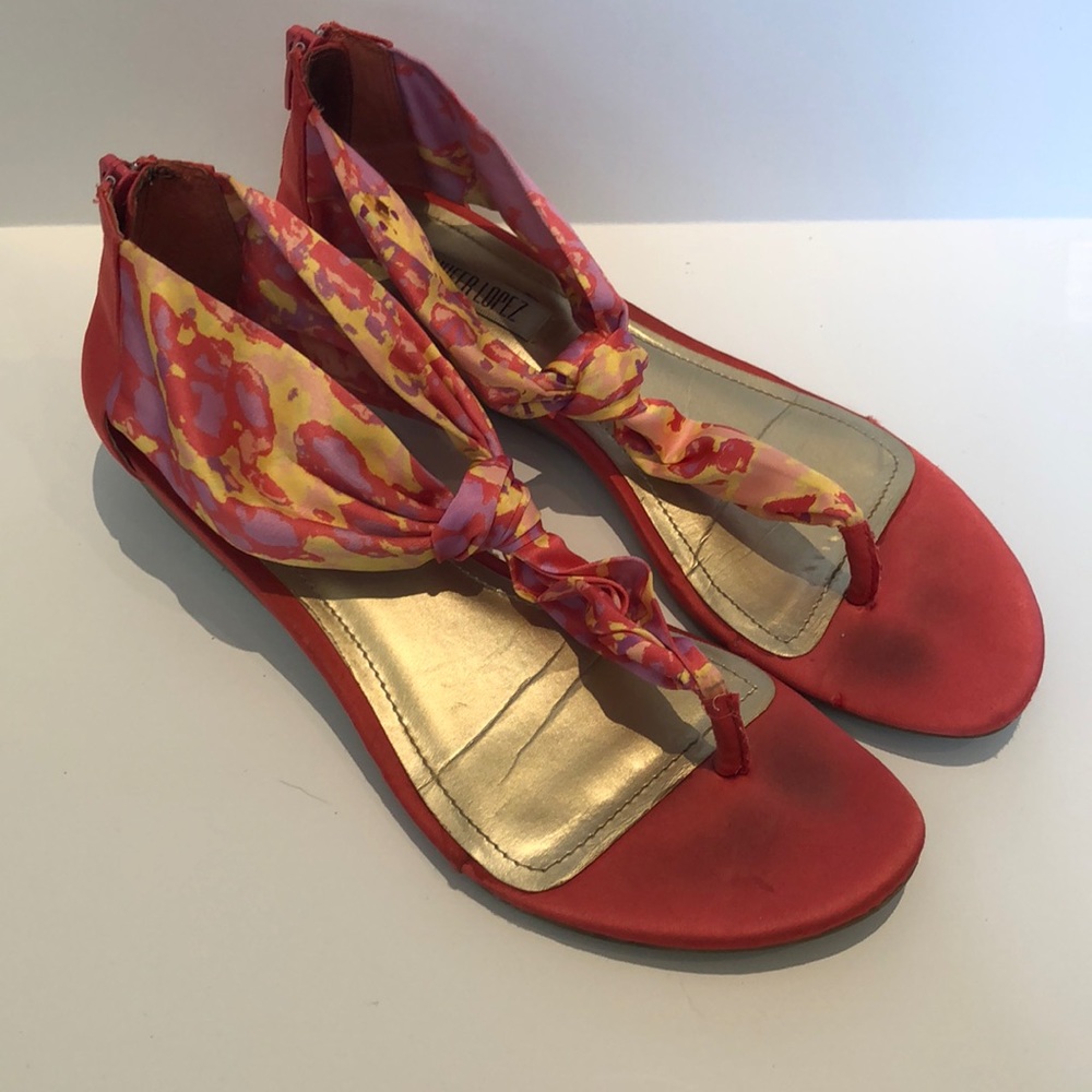 Pink, Yellow and Purple Jennifer Lopez Sandals